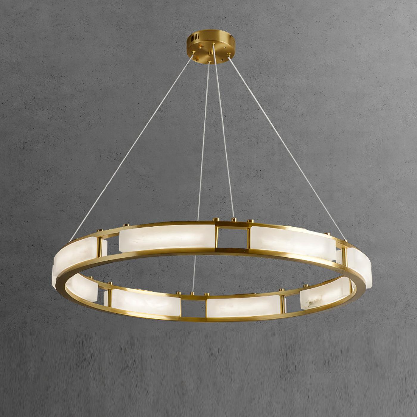 Dythan Minimalist Alabaster Ring Pendant Light-Neutral Decor