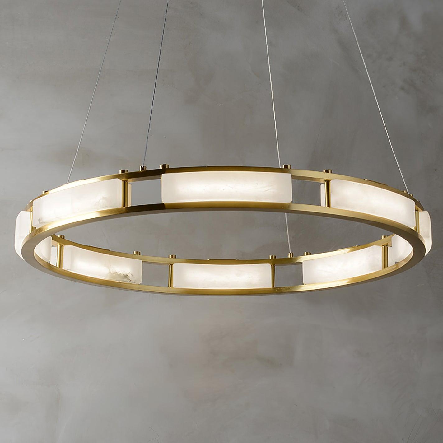 Dythan Minimalist Alabaster Ring Pendant Light-Neutral Decor