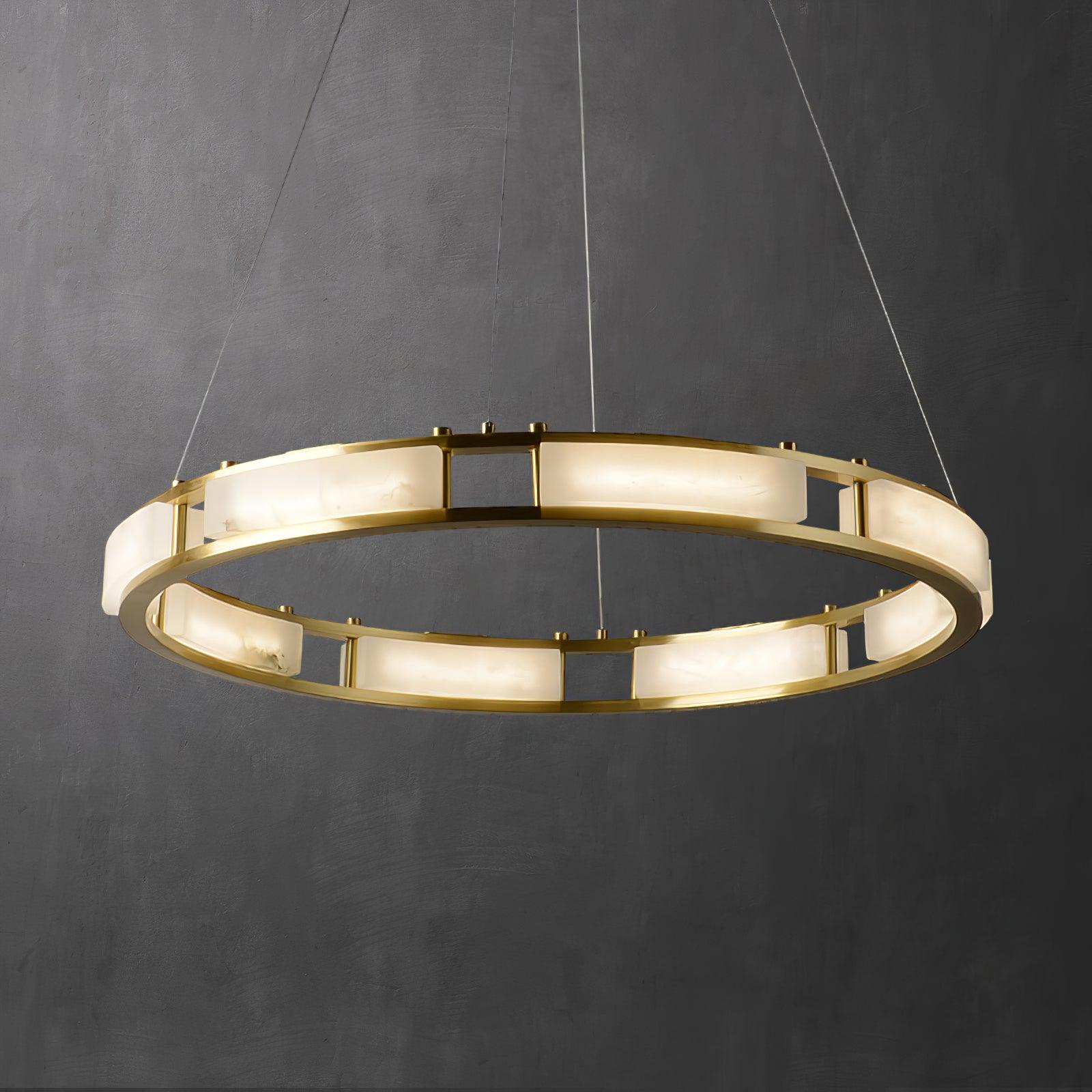 Dythan Minimalist Alabaster Ring Pendant Light-Neutral Decor