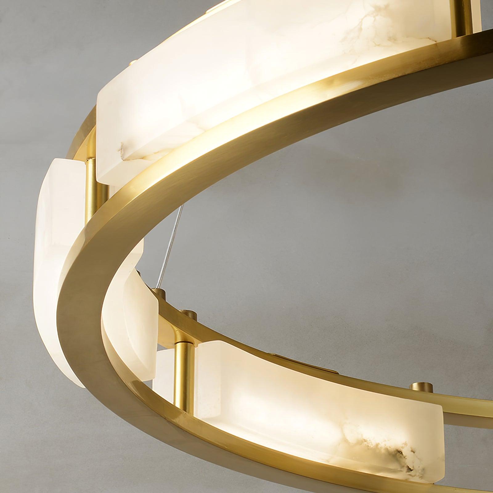 Dythan Minimalist Alabaster Ring Pendant Light-Neutral Decor