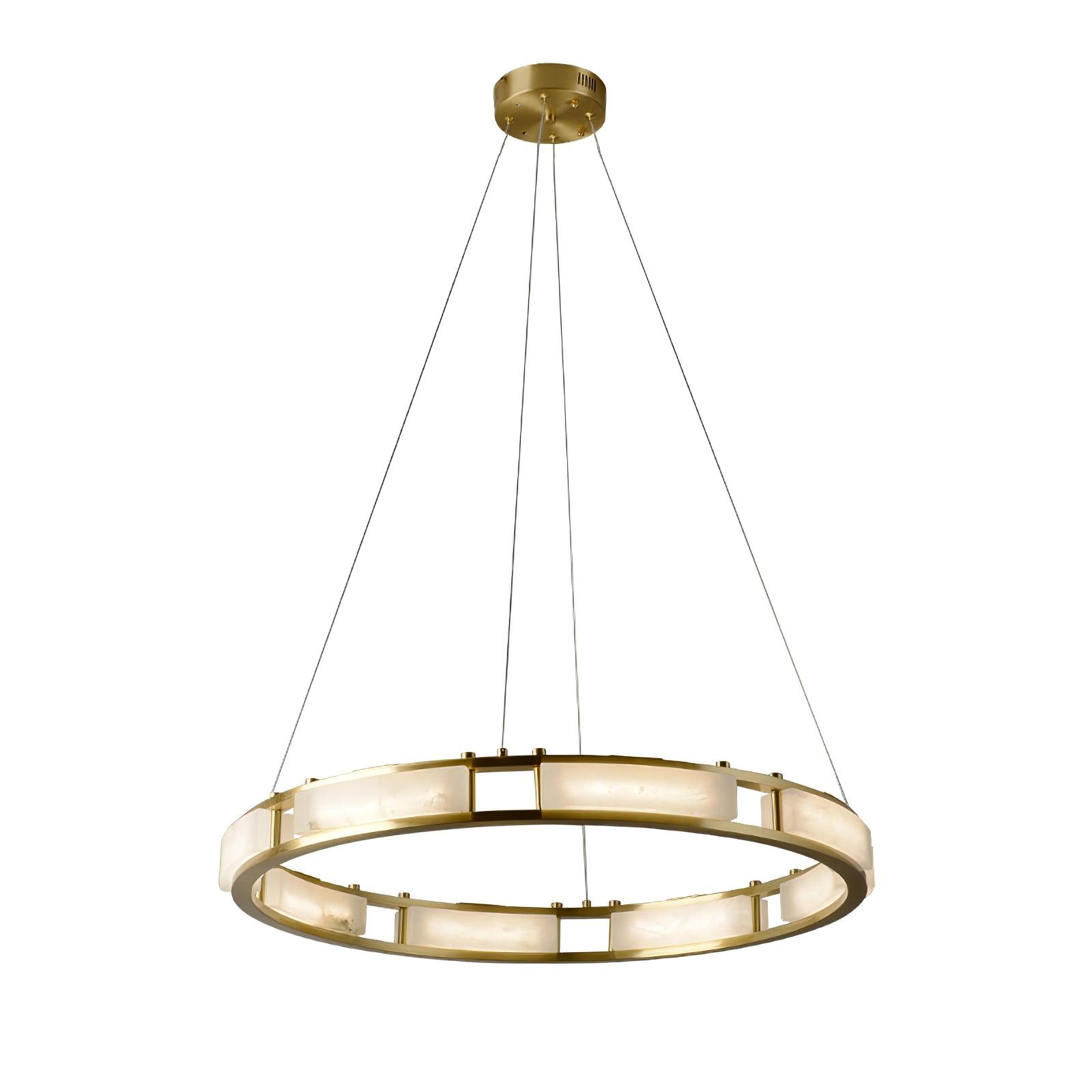 Dythan Minimalist Alabaster Ring Pendant Light-Neutral Decor
