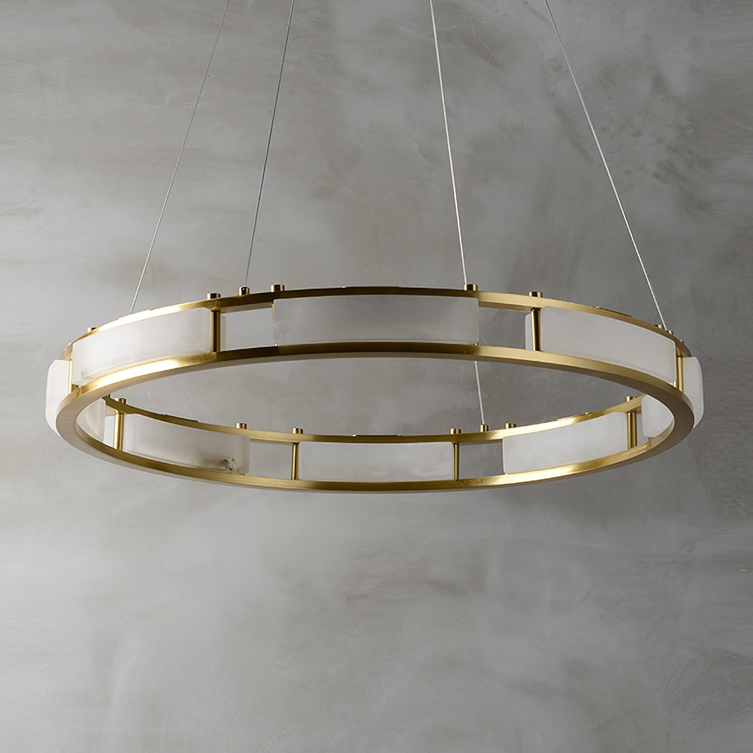 Dythan Minimalist Alabaster Ring Pendant Light-Neutral Decor