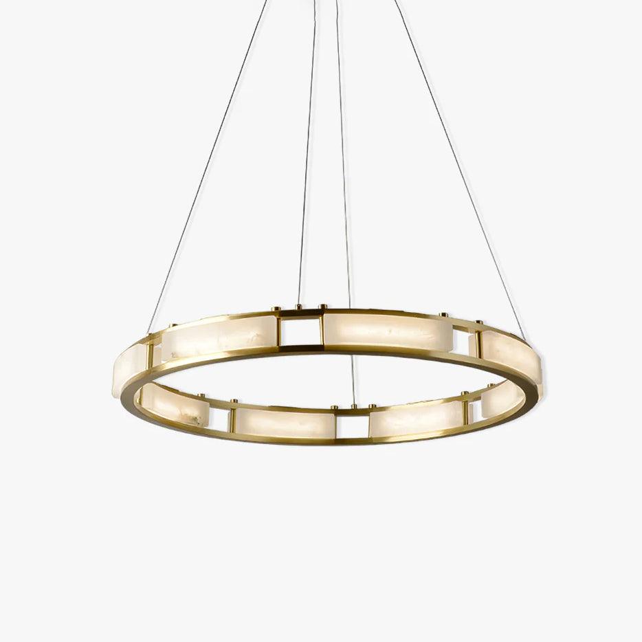 Dythan Minimalist Alabaster Ring Pendant Light-Neutral Decor