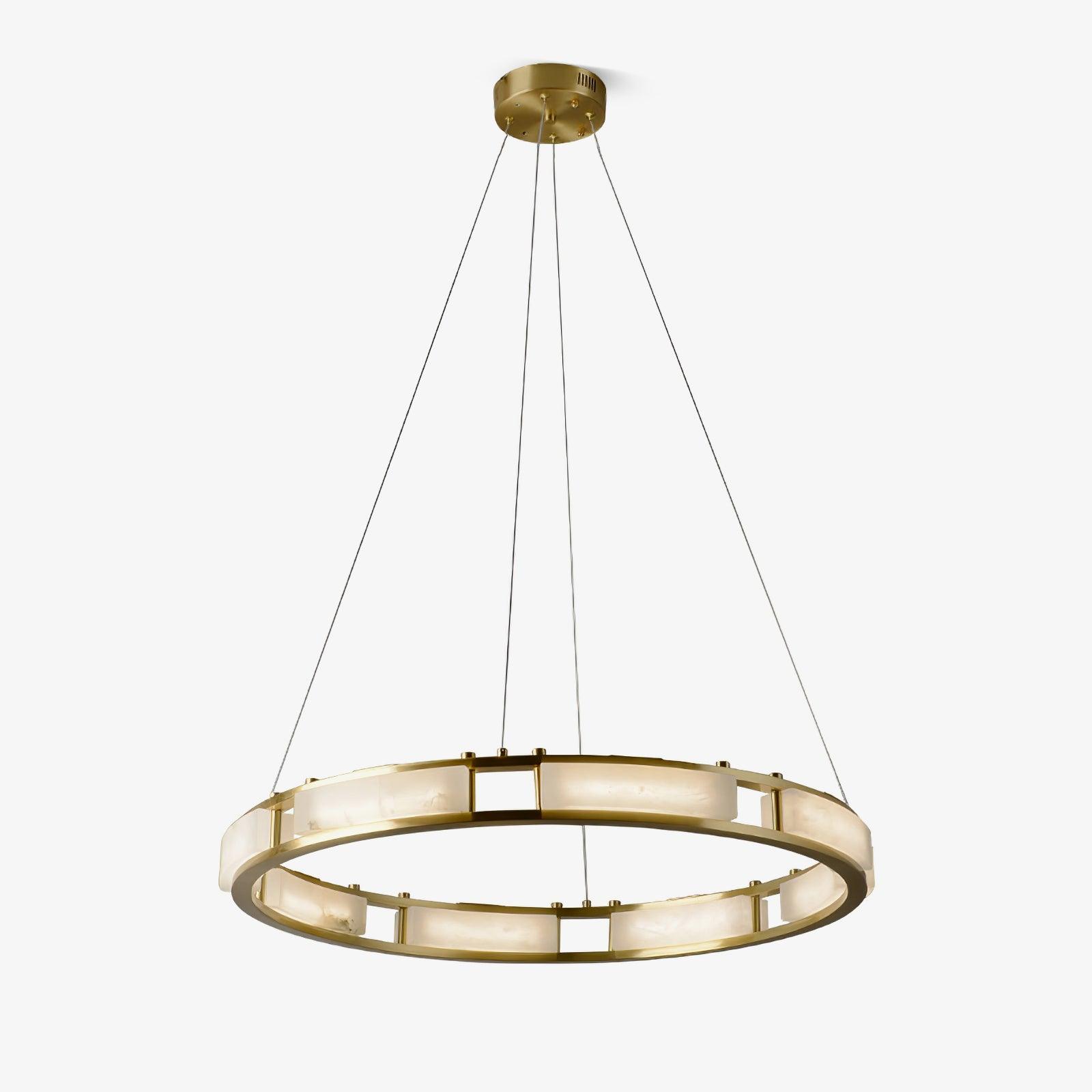 Dythan Minimalist Alabaster Ring Pendant Light-Neutral Decor
