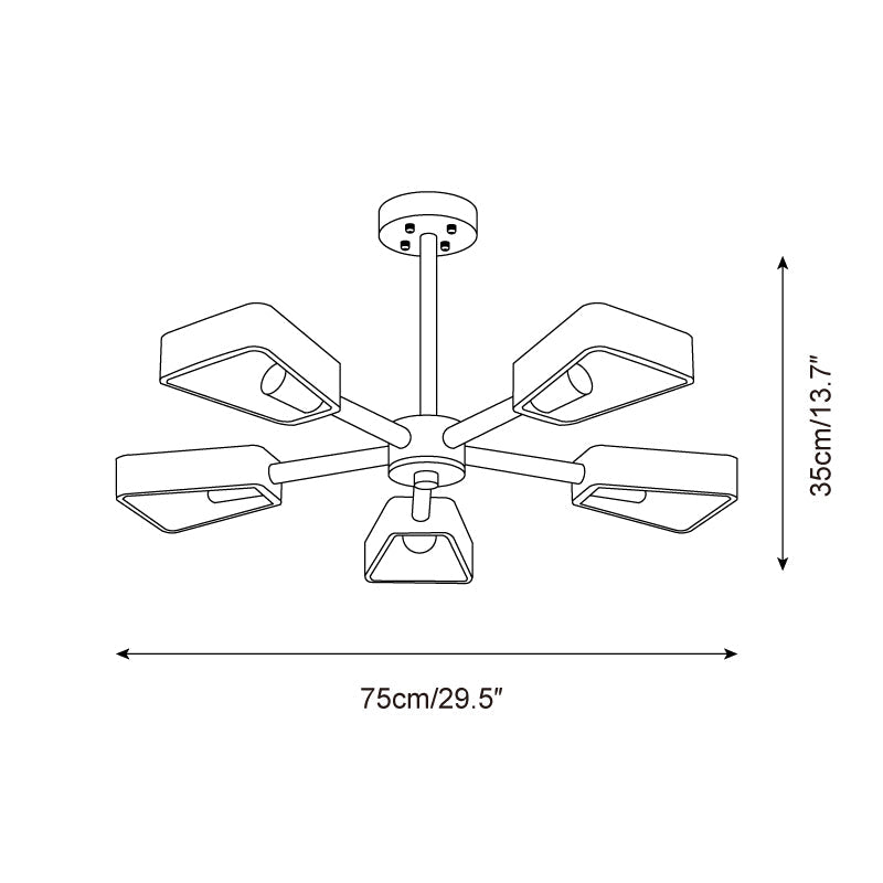 Feyno Travertine & Wood Ceiling Light