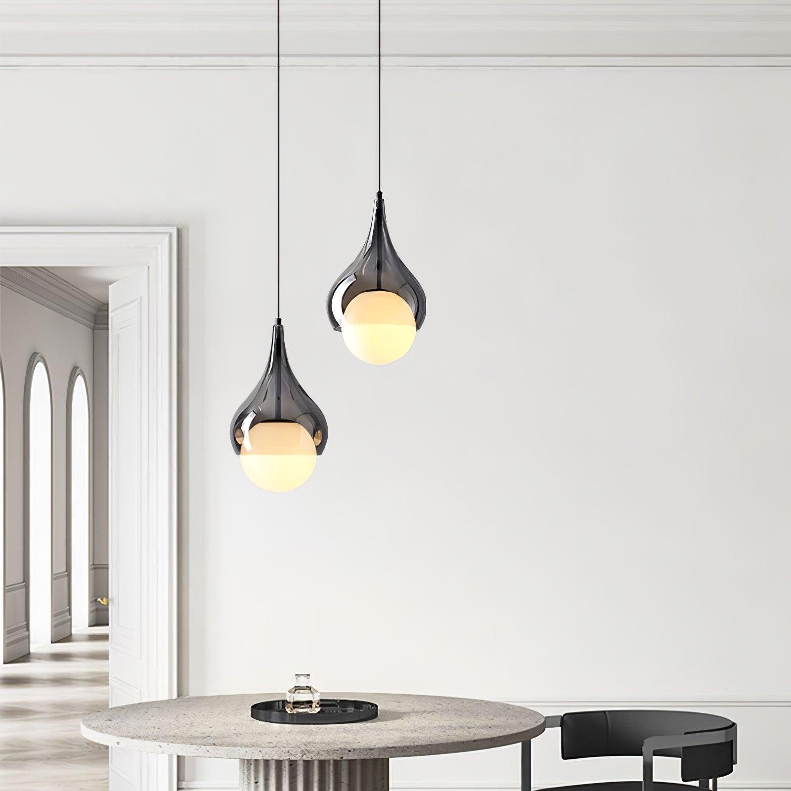 Droplet Elegant Glass Pendant Light-Neutral Decor