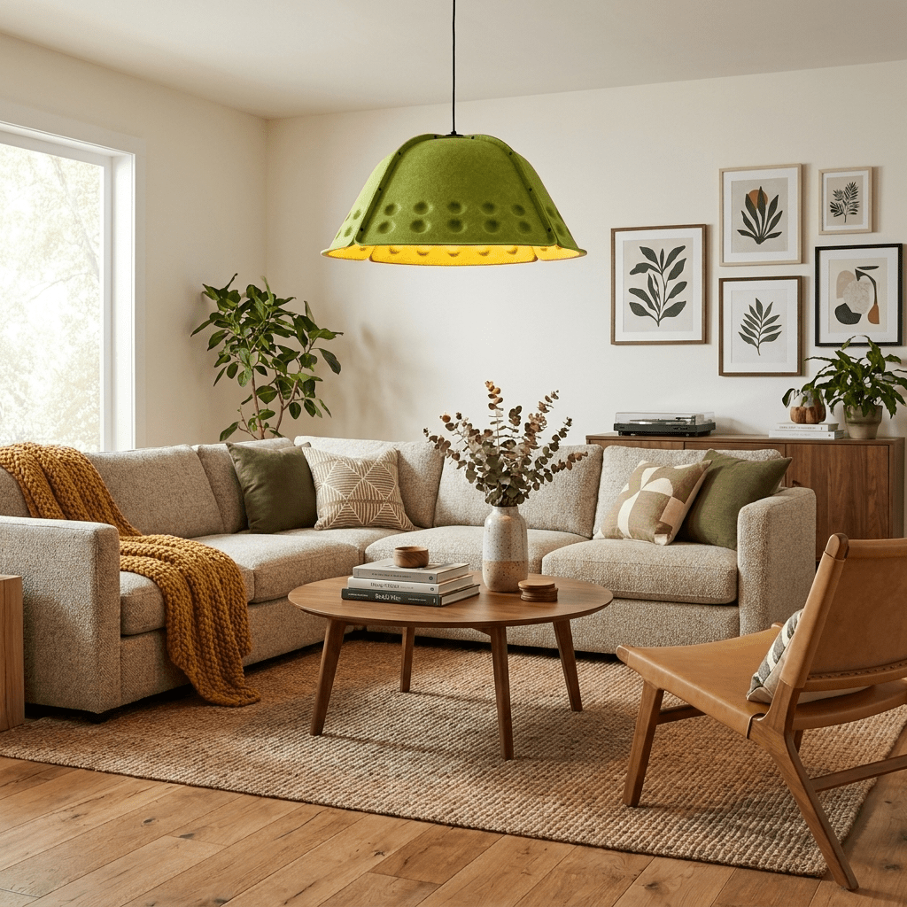 Quell Acoustic Dome Pendant Light-Neutral Decor