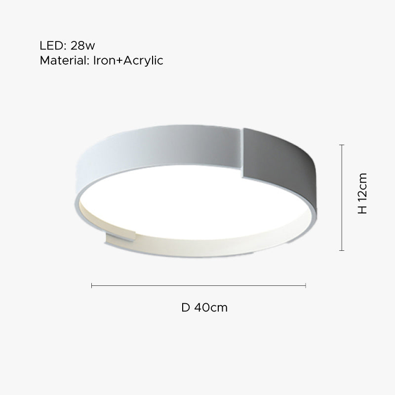 Arisha Modern Round Flush Mount Ceiling Light LED Double Layer - Neutral Decor