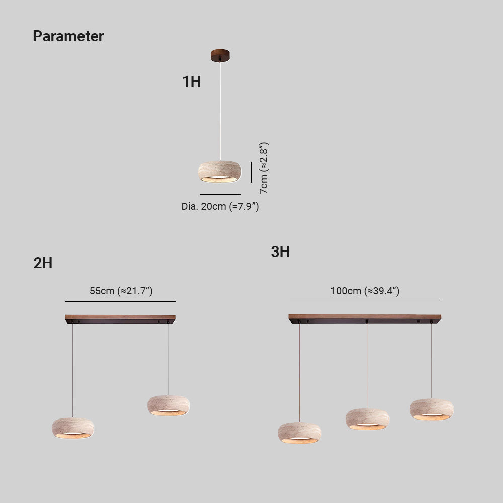 Tova Donut-Shaped Pendant Lights Travertine - Neutralighting