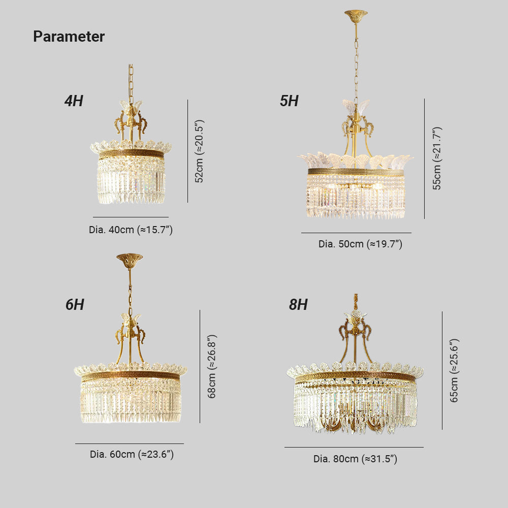 Xelra Chandelier Brass & Crystal - Neutralighting