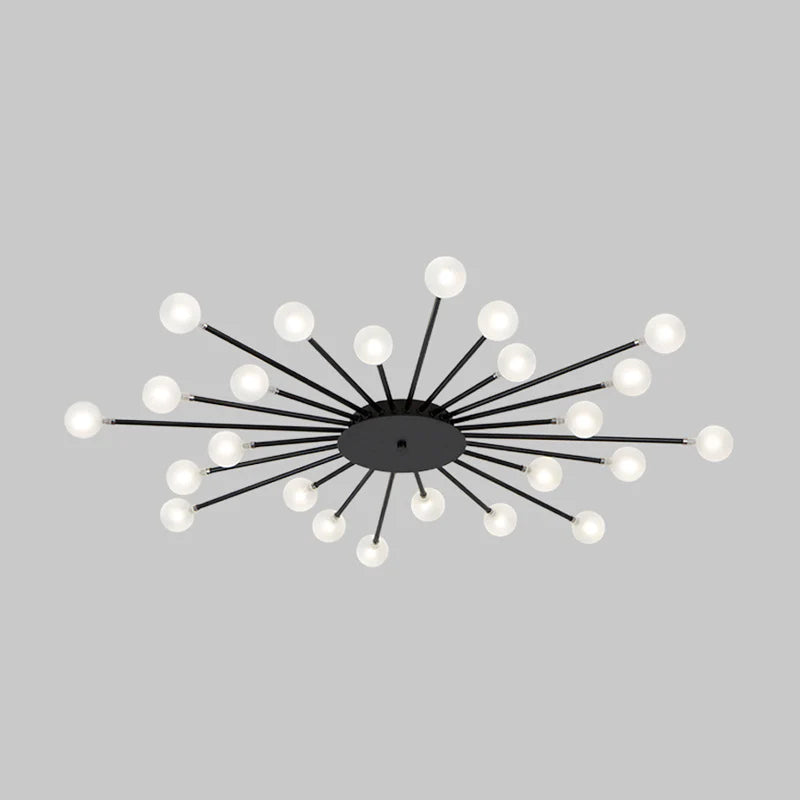 Arisha Nordic LED Flush Mount Ceiling Light Gold/Black Metal Living Room - Neutral Decor