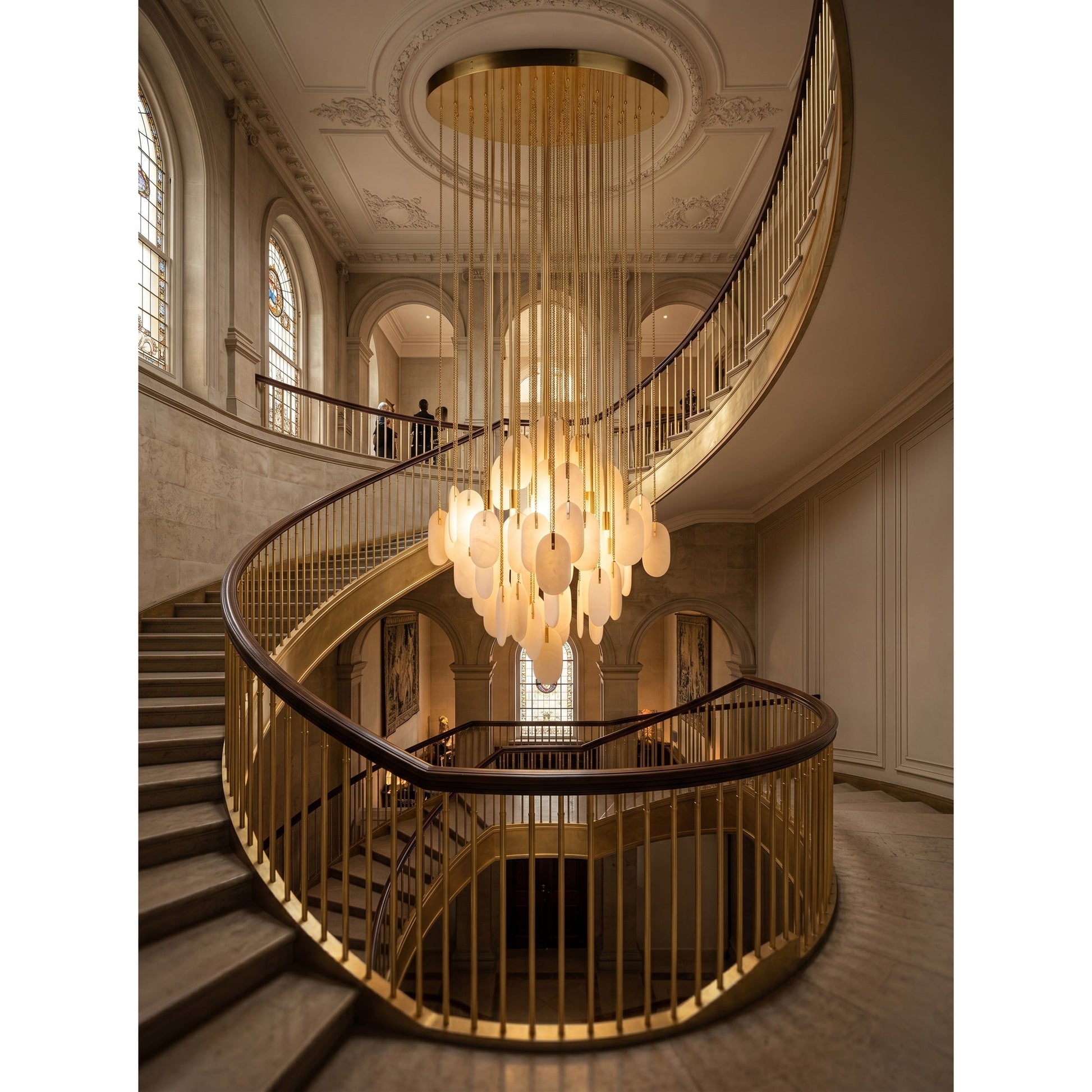 Scale representation of the chandelier in a large, open space.