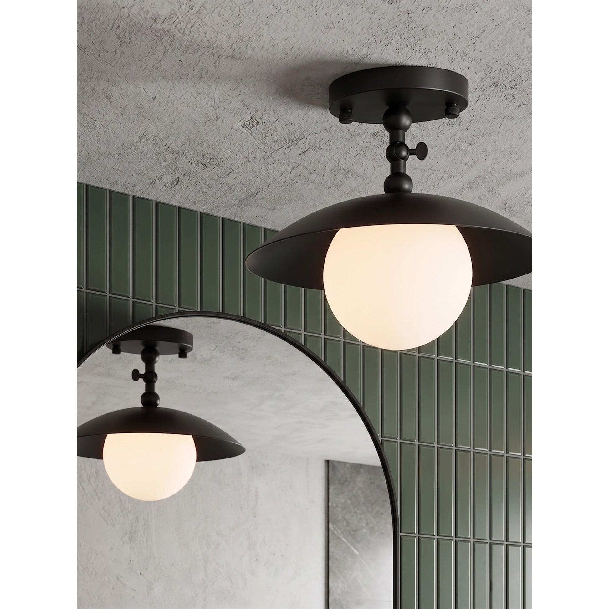 Angled view of the Marie Petite Ceiling Lamp highlighting its adjustable body.