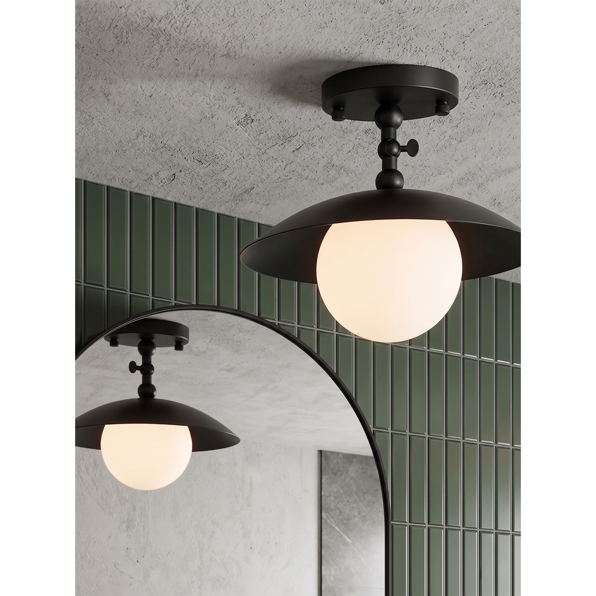 Angled view of the Marie Petite Ceiling Lamp highlighting its adjustable body.