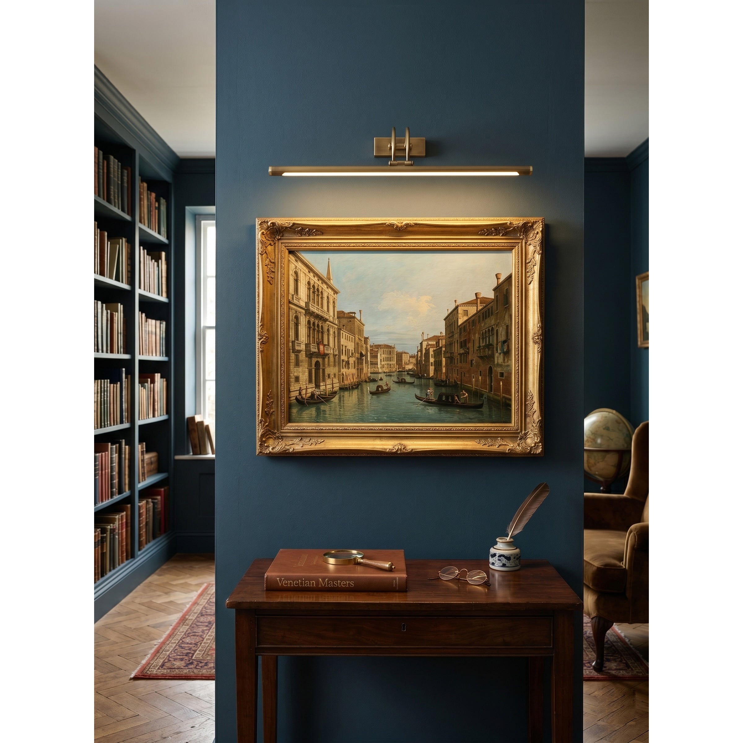 Alton wall lamp used to highlight a painting.