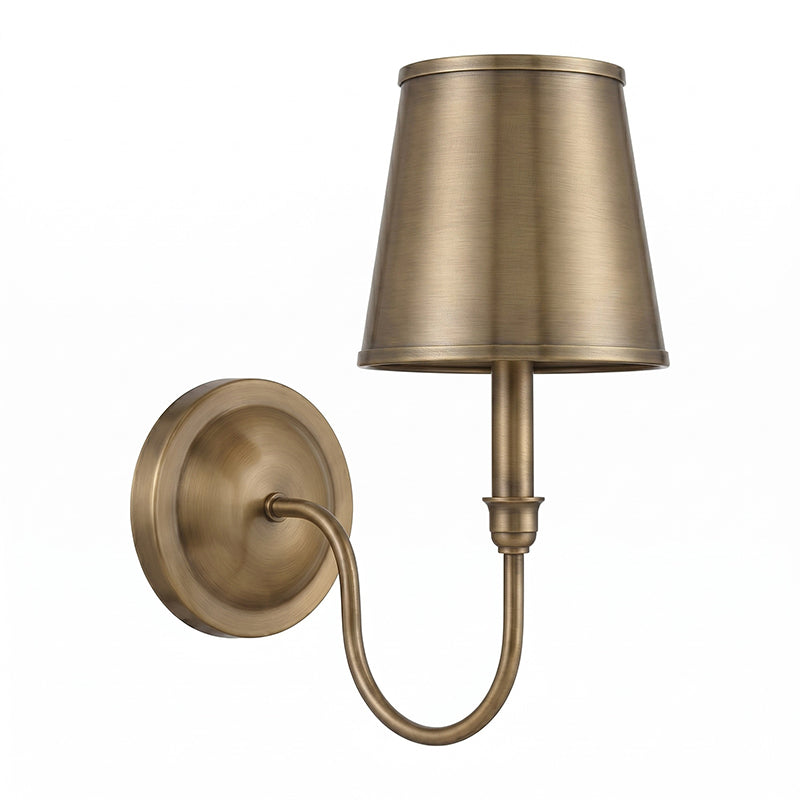 Top-down view of the Alden Wall Sconce's shade and arm.