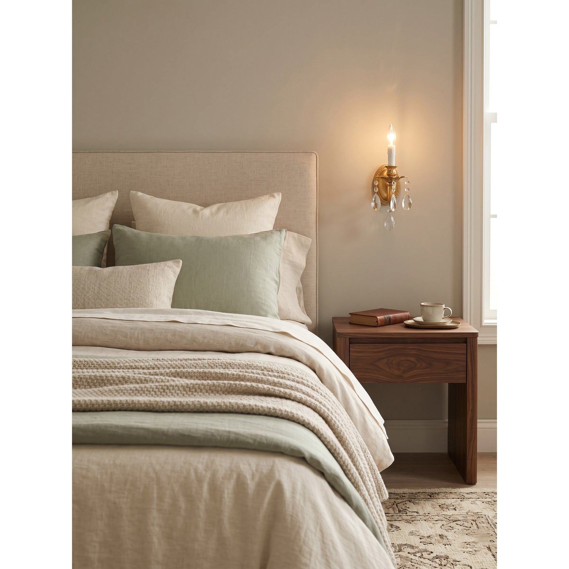 Aldepo Wall Sconce installed in a hallway, providing ambient light.