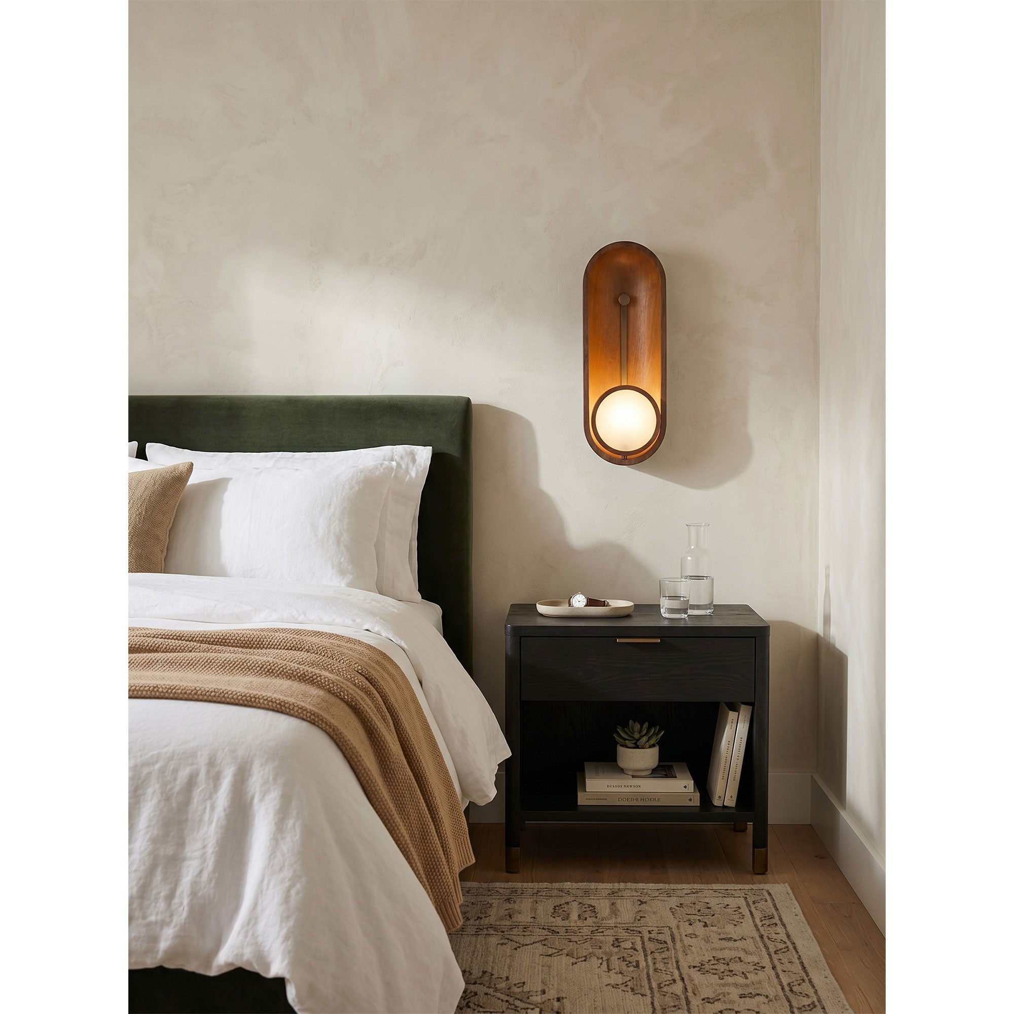 Product dimensions displayed over an image of the Aperture Wall Sconce.