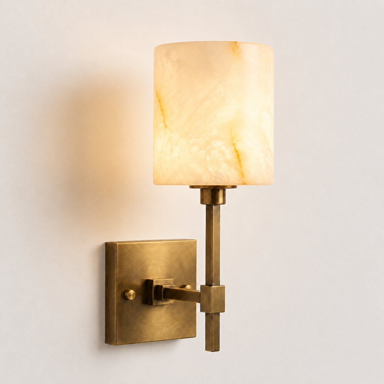 Top-down view of the Ariel Alabaster Wall Sconce.