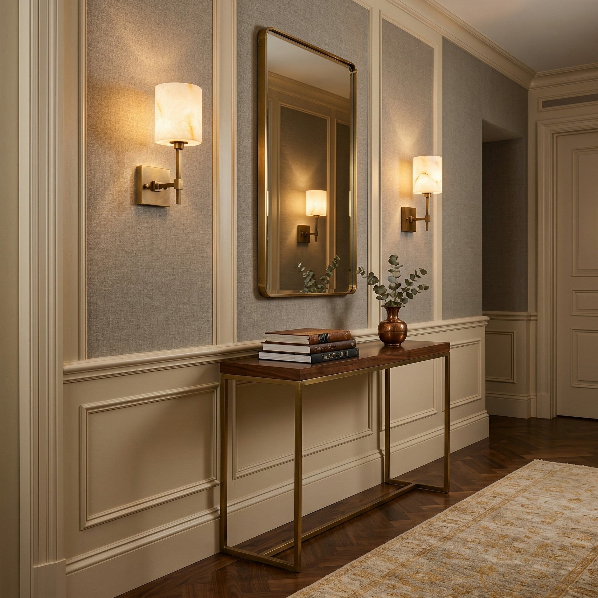 Ariel Wall Sconce in a hallway providing ambient lighting.