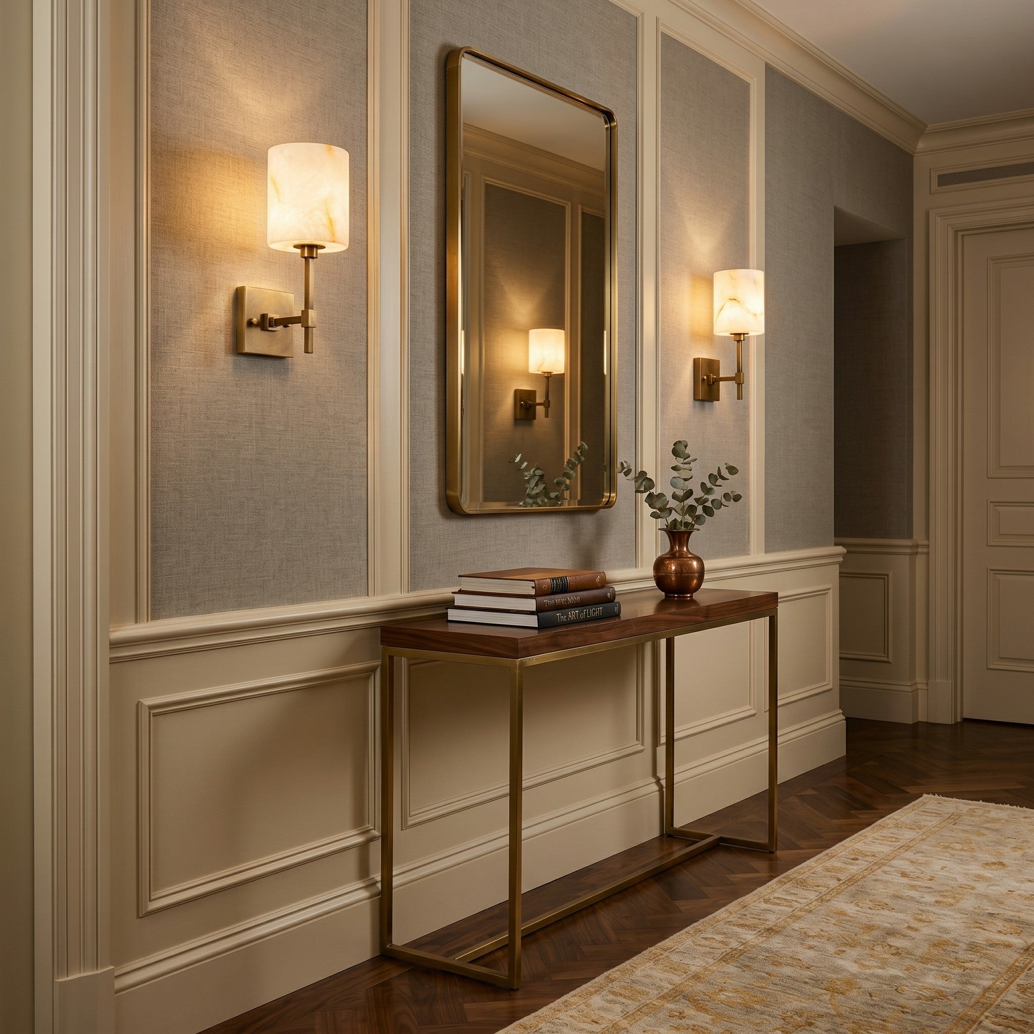 Ariel Wall Sconce in a hallway providing ambient lighting.