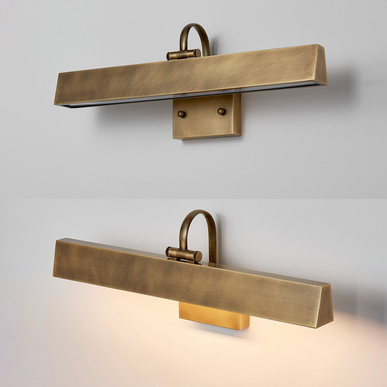Detail shot of the articulation point on the Arti Brass Wall Sconce.