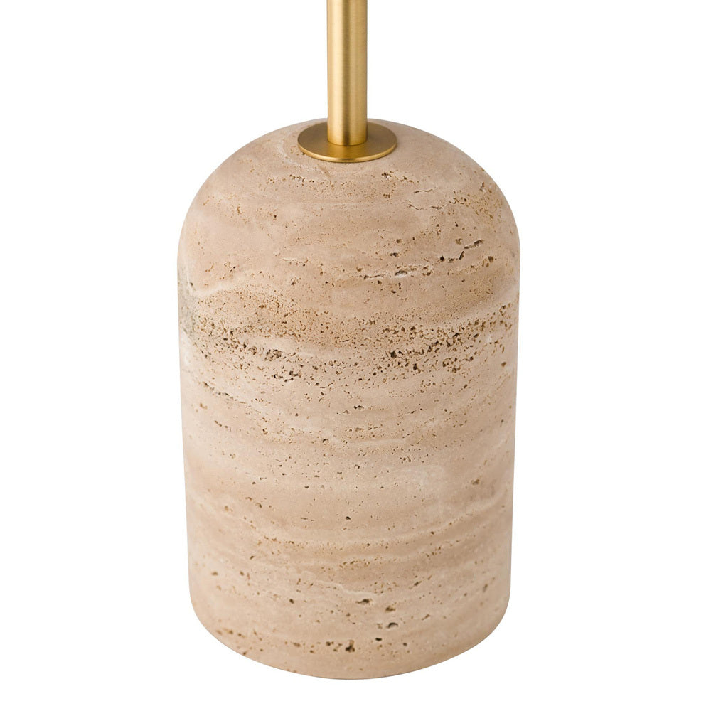 Dimensions overlay on the Aseneth Travertine Floor Lamp.
