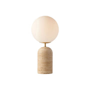 Aseneth Travertine Table Lamp on a neutral background.