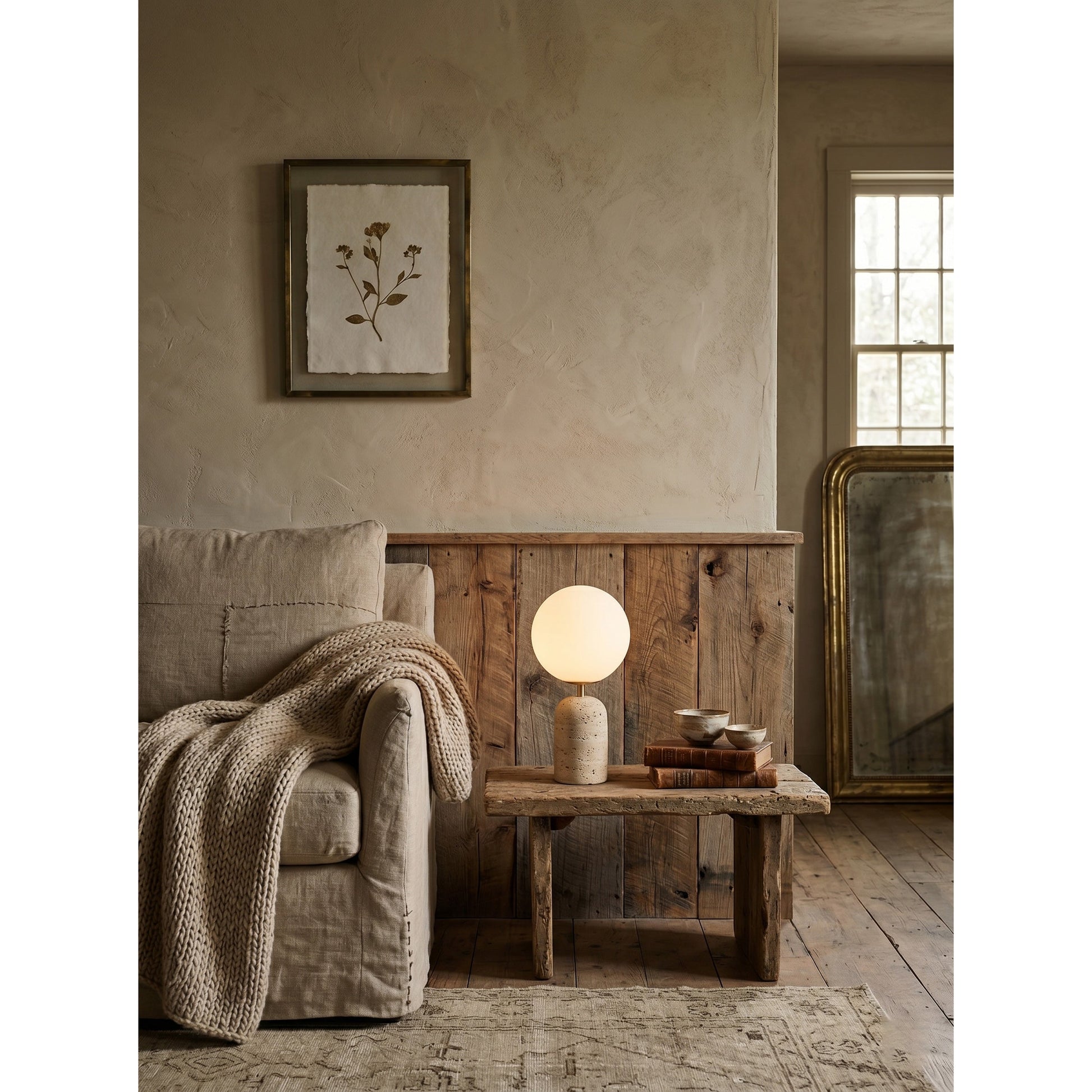 Angled view highlighting the sculptural form of the lamp.