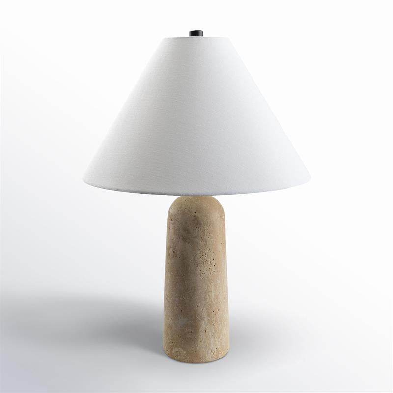 Top-down view of the Astere Travertine Table Lamp.