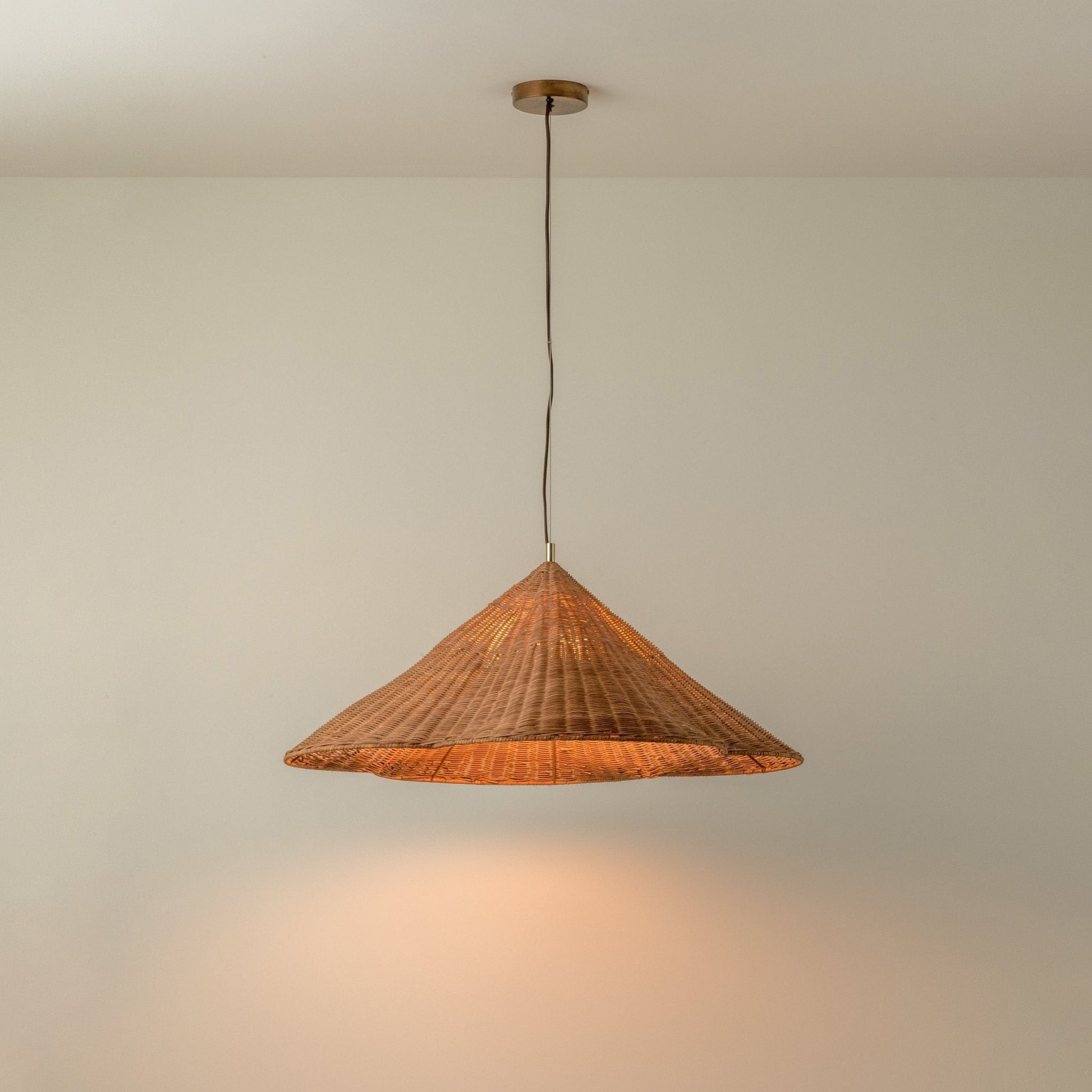 The lamp shown with the light turned off in a bright room.