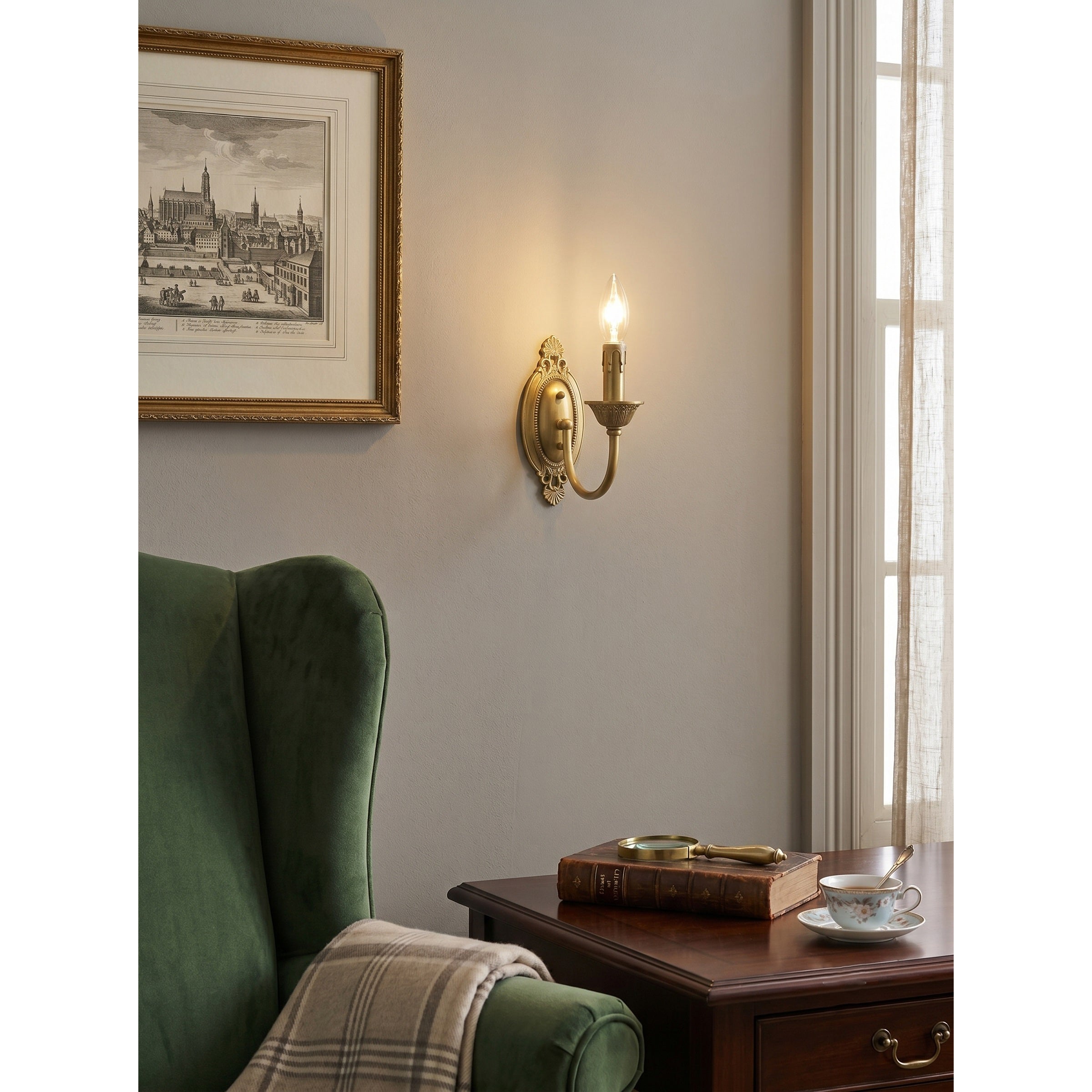 Blair Candle Wall Sconce used as sophisticated hallway lighting.