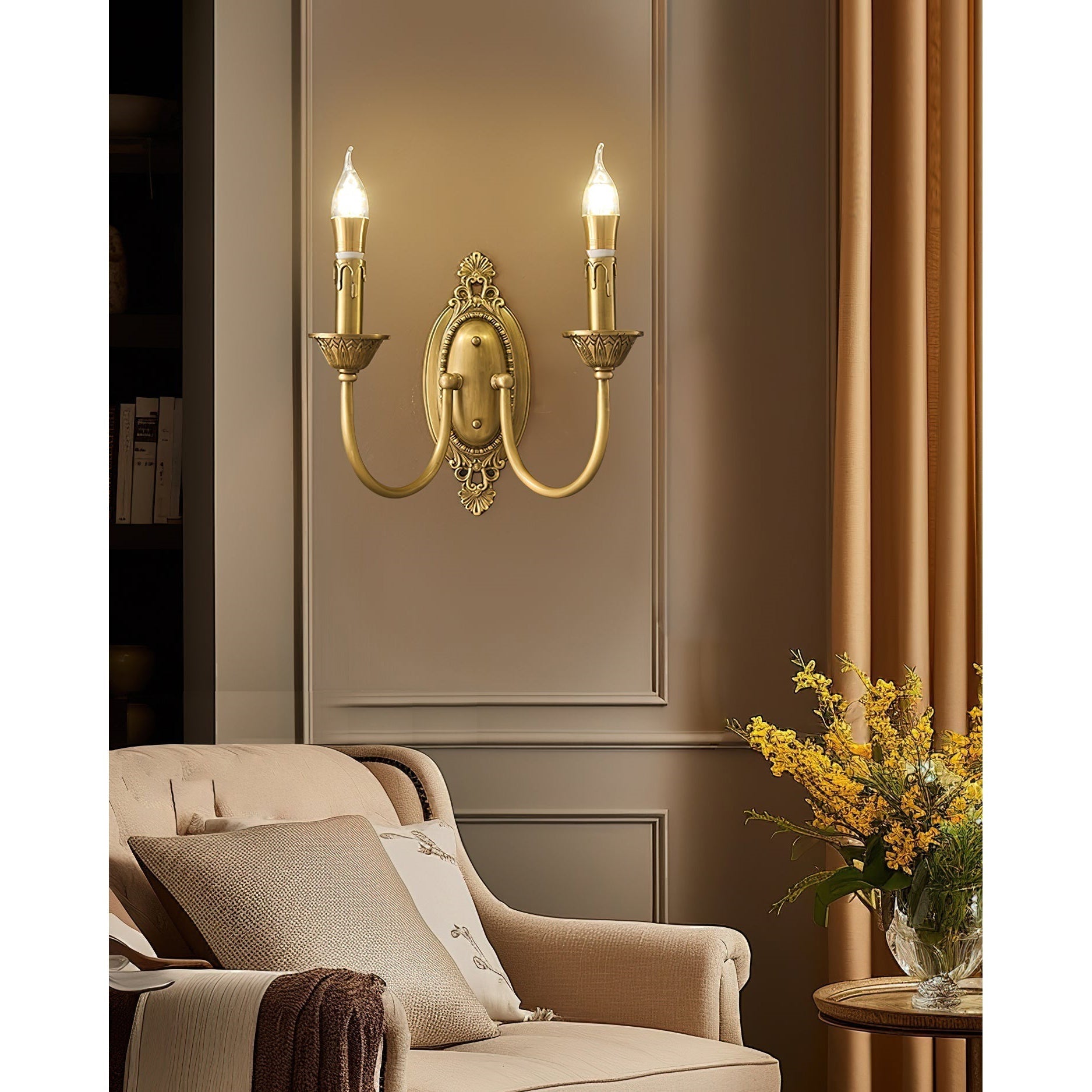 Front view of the single-head Blair Candle Wall Sconce.