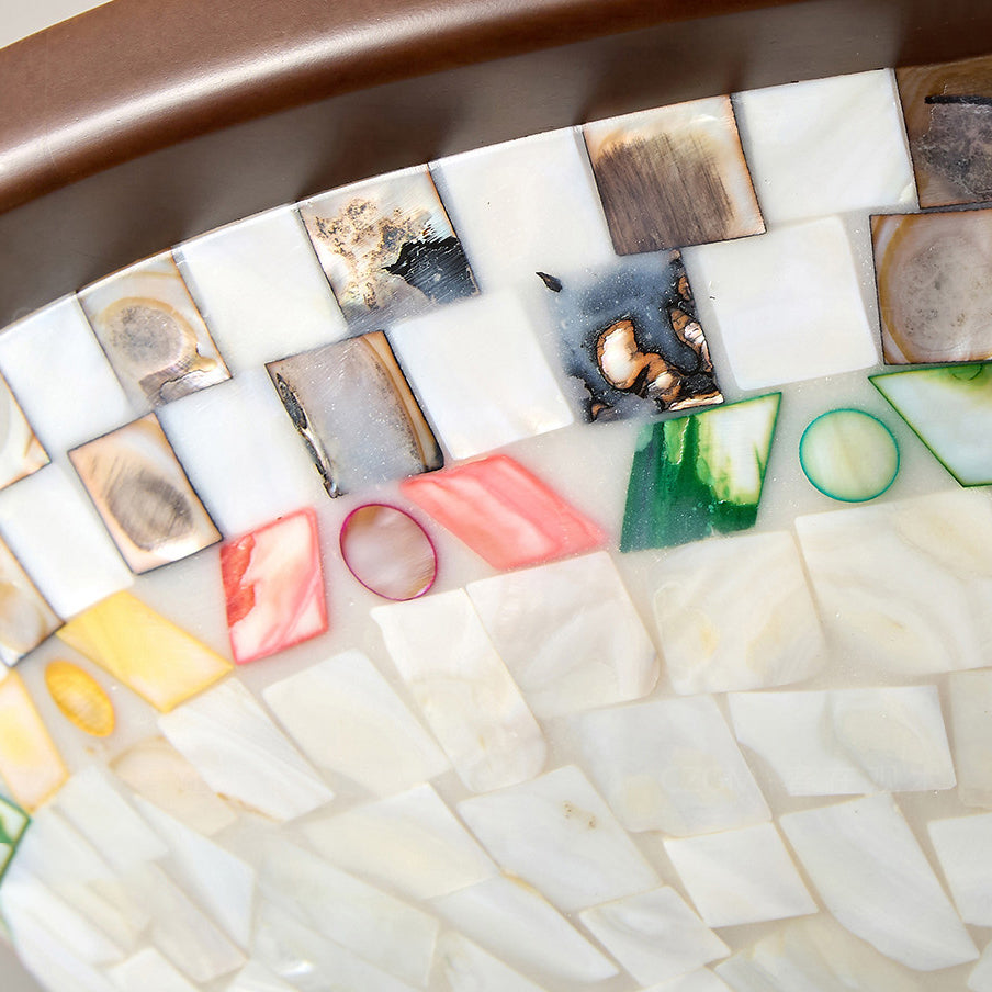 Product dimensions and specifications for the Bradshaw Mosaic Flush Mount.