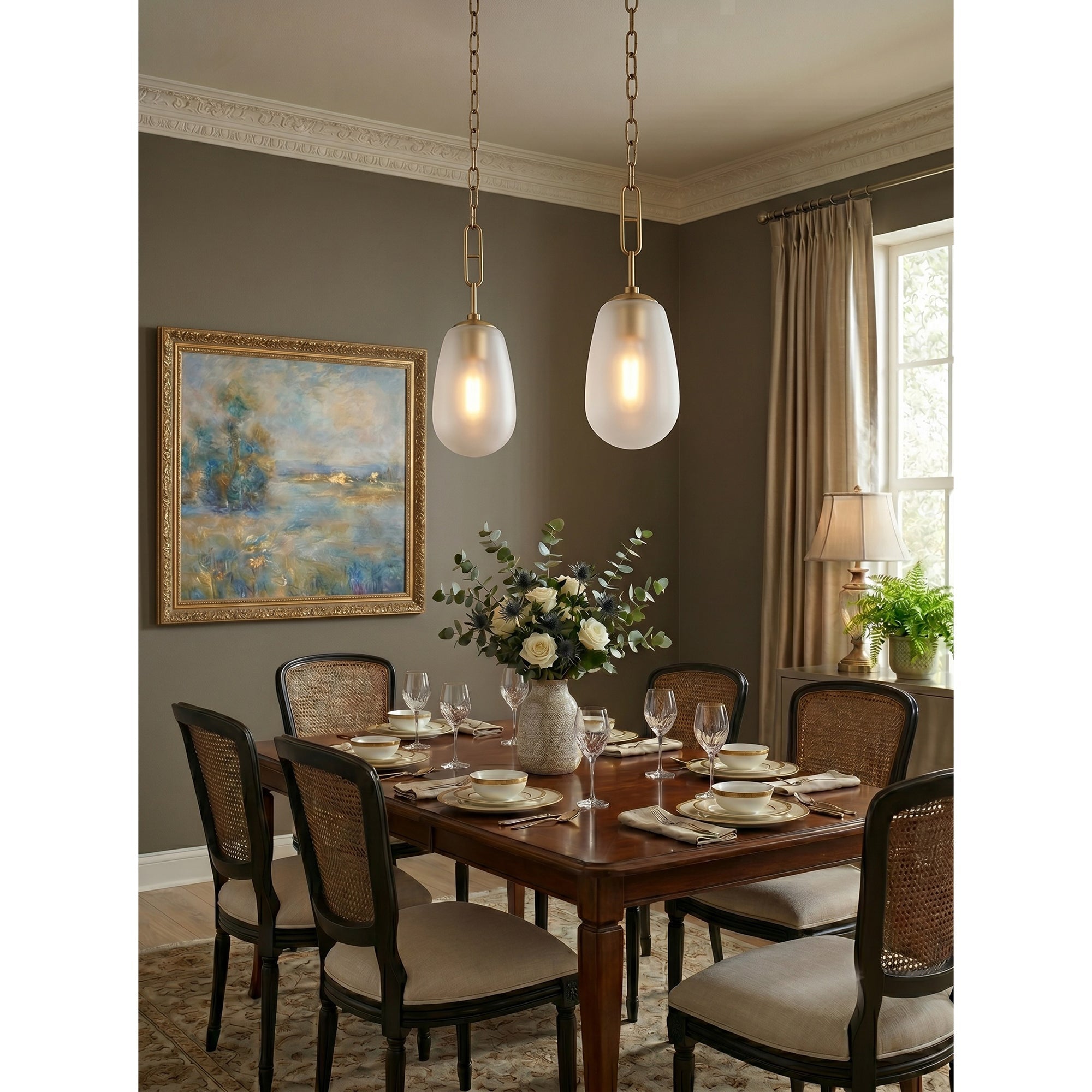 Lifestyle image showing the scale of the Bruckner Pendant Lamp.