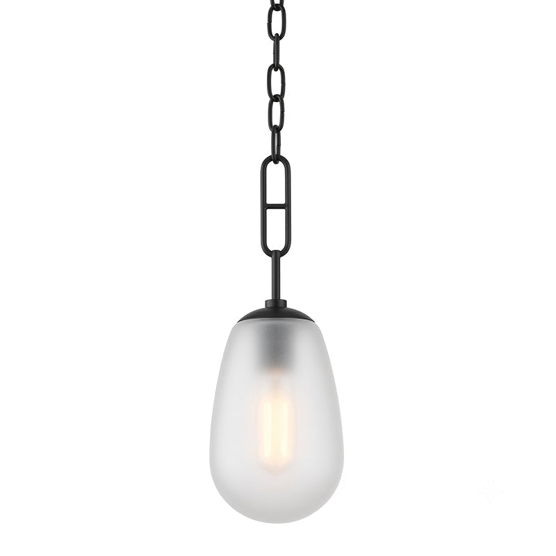The connection point between the metal hardware and the glass shade.