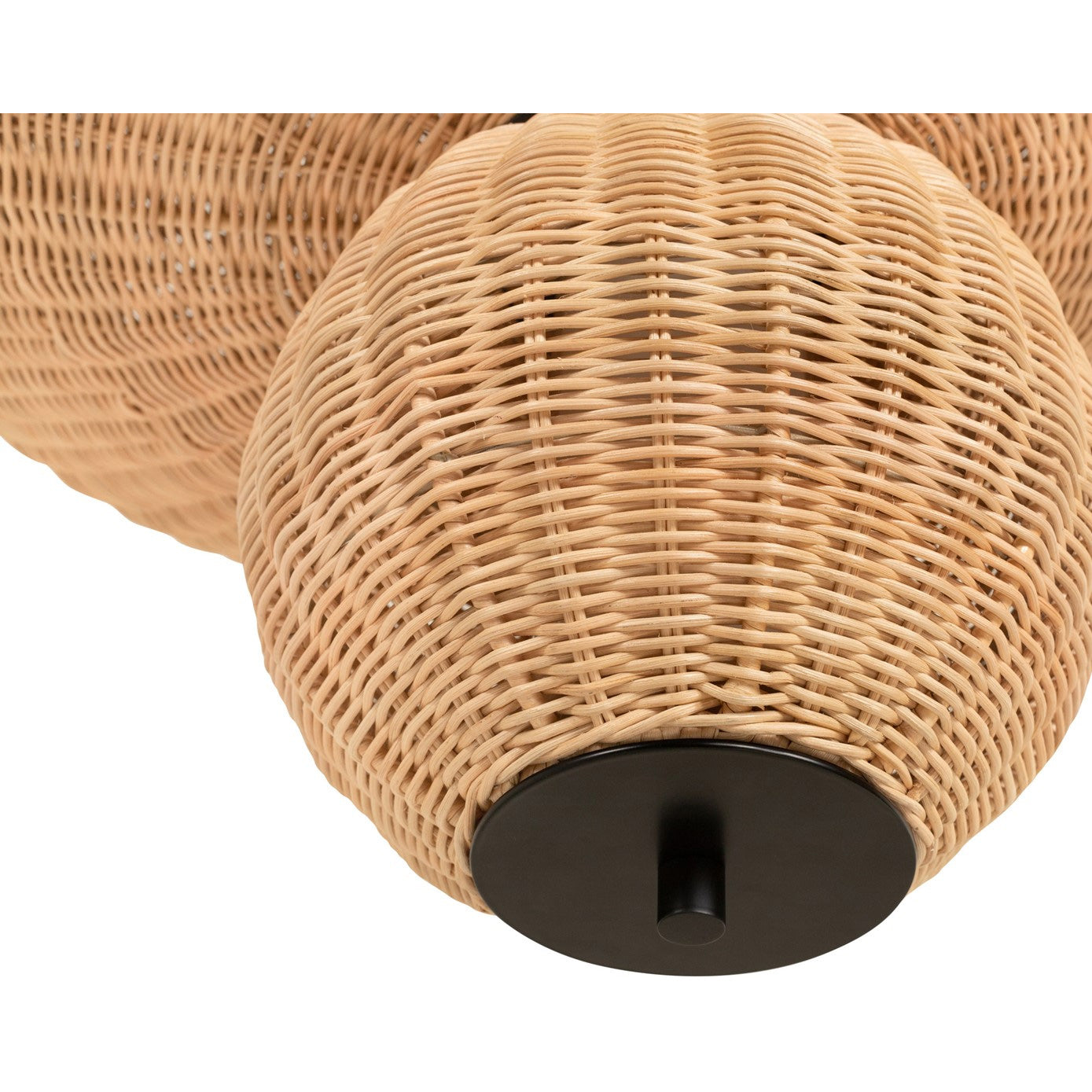 Full product view of the 9-head Bubbles Rattan Chandelier.