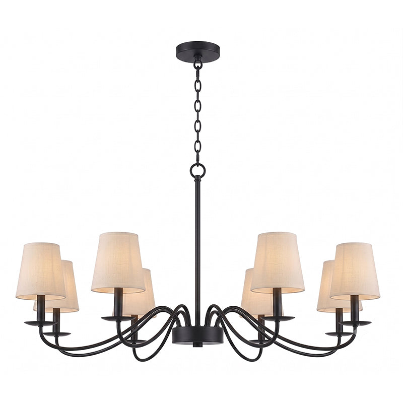 Candler Chandelier in a minimalist dining area.