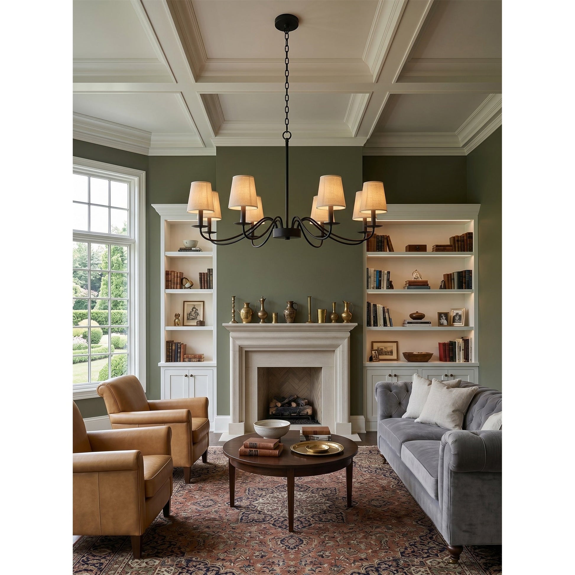 Full view of the 8-light Candler Chandelier.