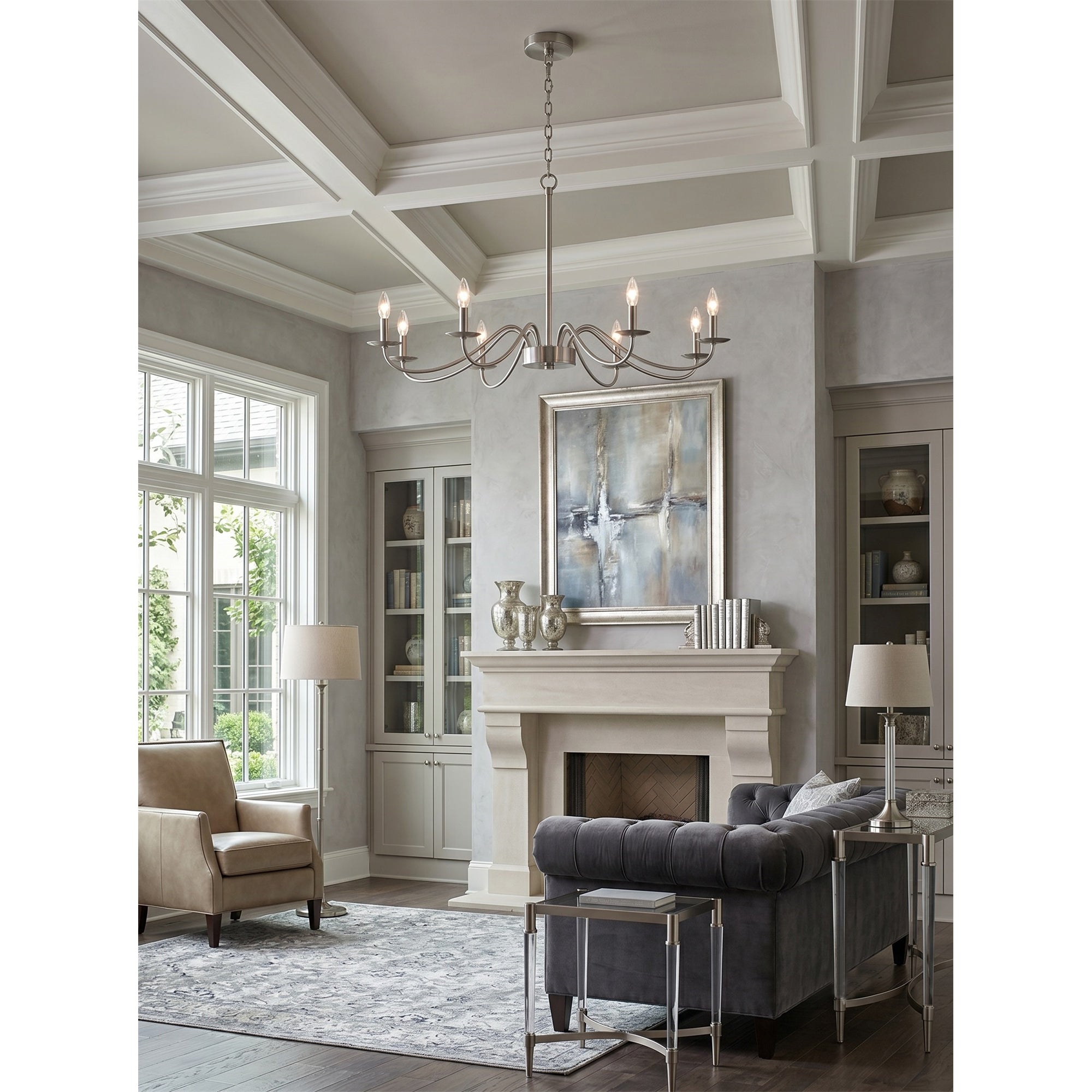 Side profile of the 8-light Candler Chandelier.
