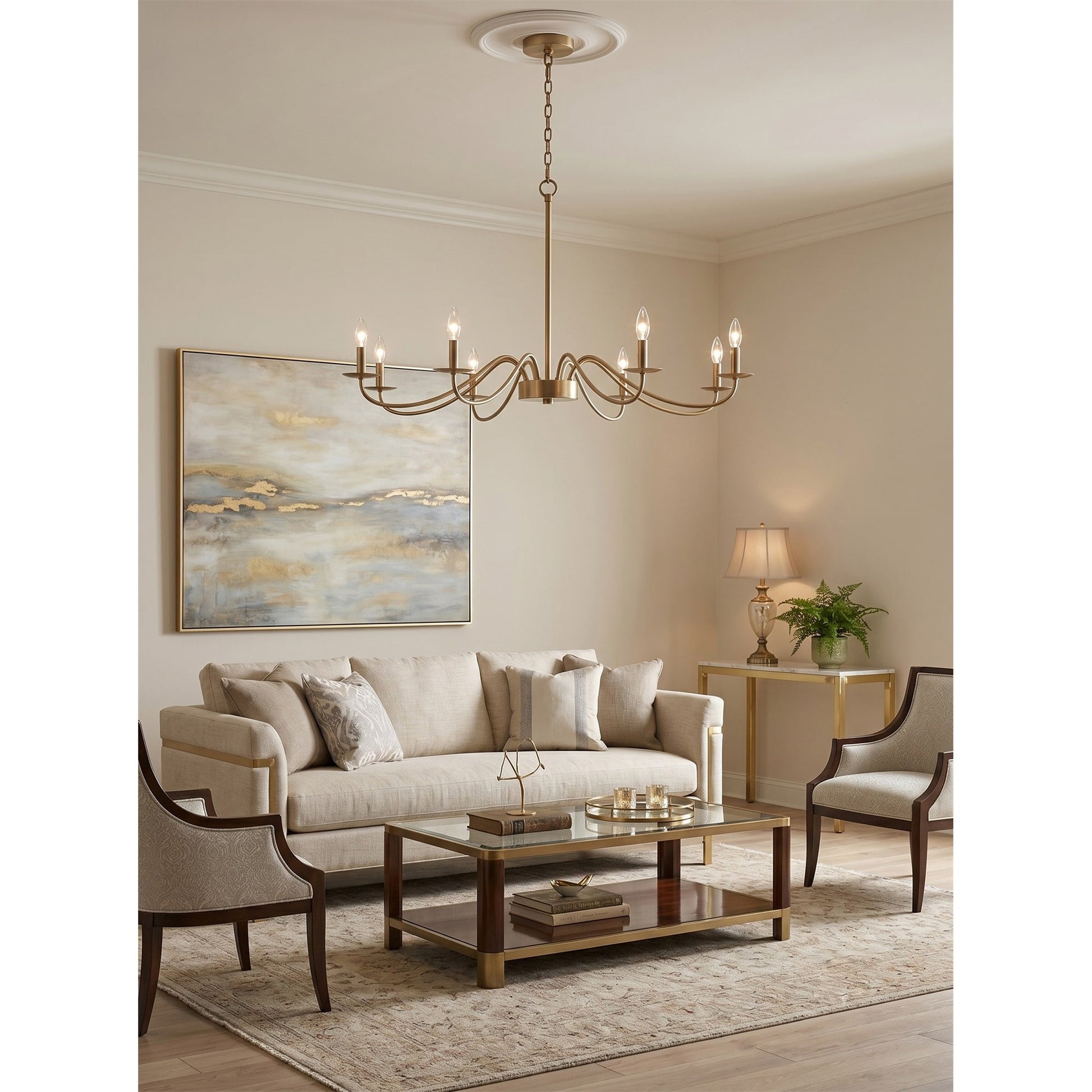 Candler Chandelier, 6-light version, in black.