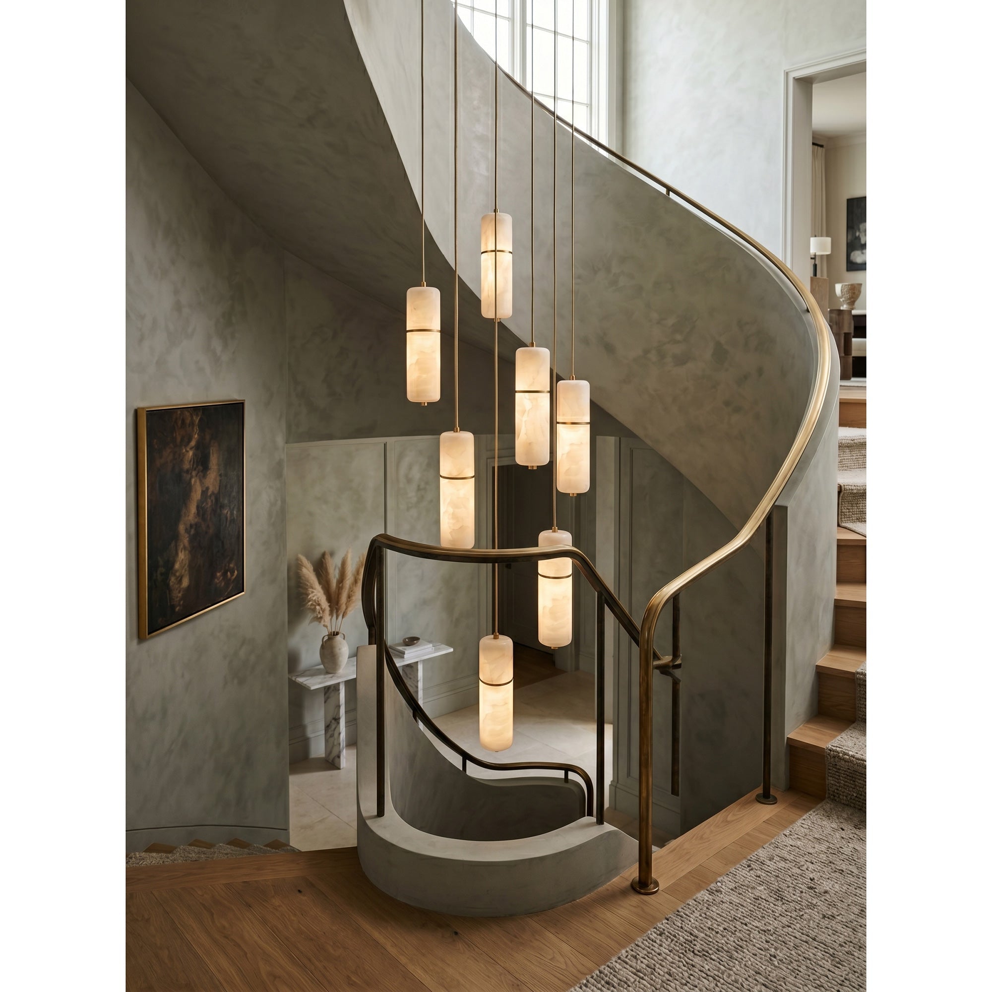 The 3-head configuration of the Cannula Alabaster Chandelier.