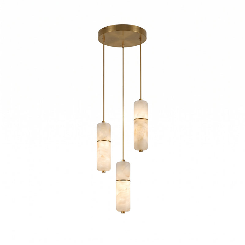Dimensional drawing of the Cannula Alabaster Chandelier's 9-head version.