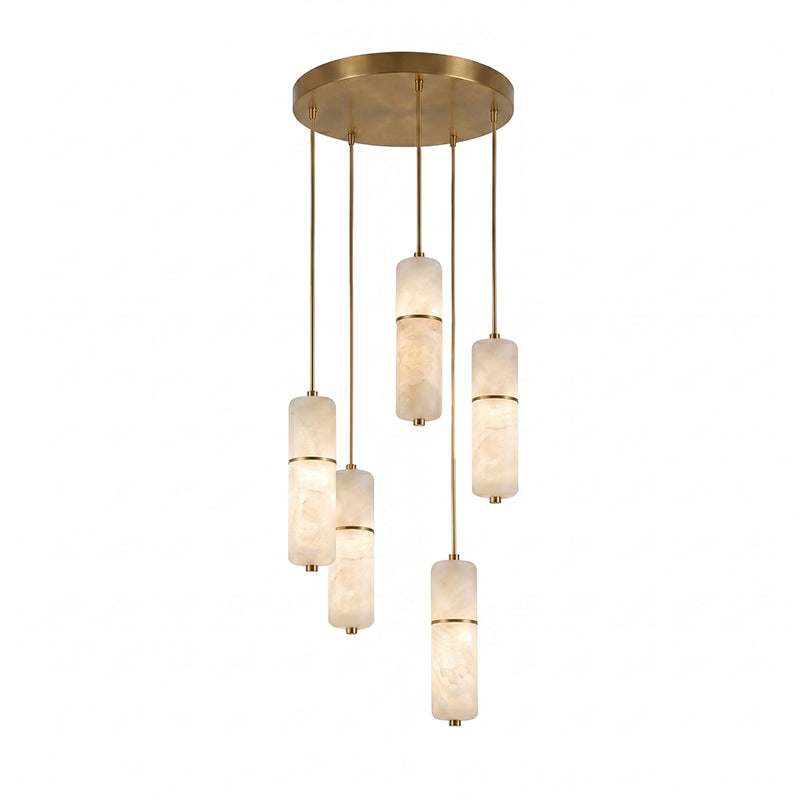 Dimensional drawing of the Cannula Alabaster Chandelier's 15-head version.