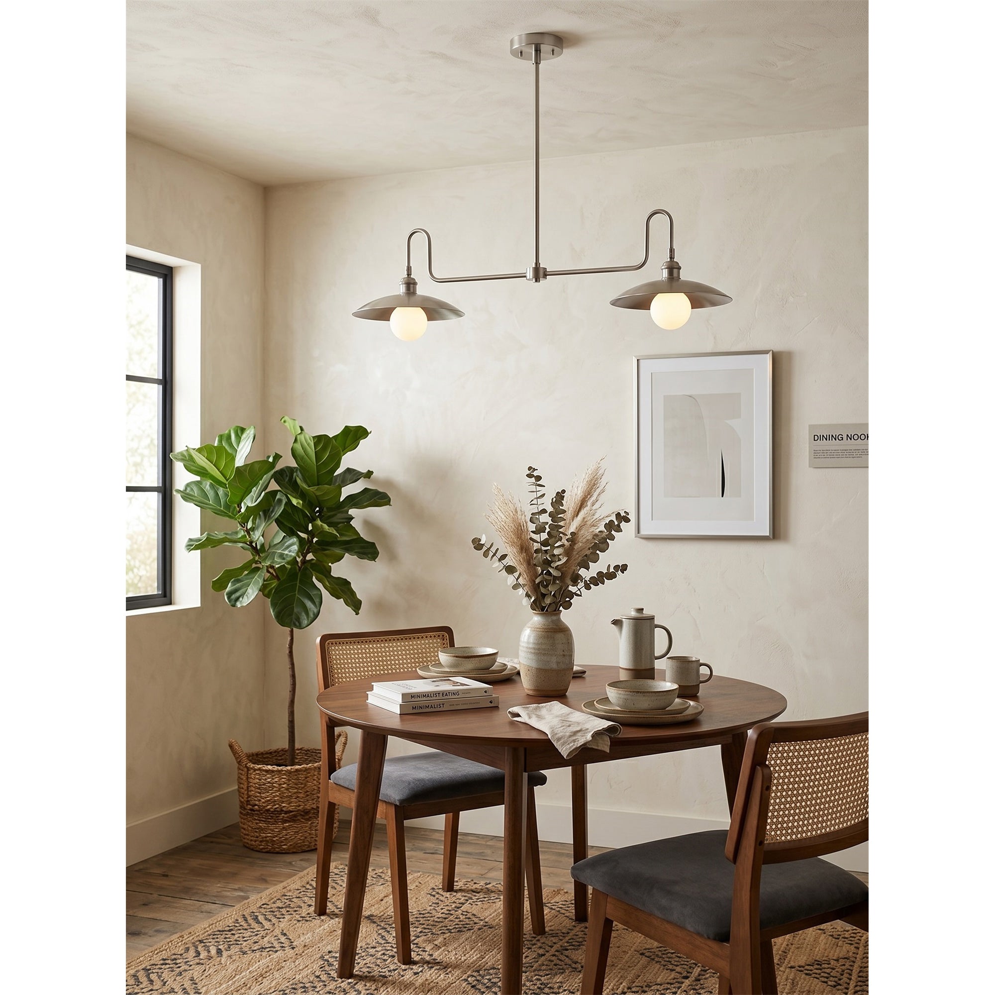 Front view of the black Cantina Linear Chandelier.