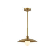 Cantina Pendant Lamp in antique brass finish, front view.
