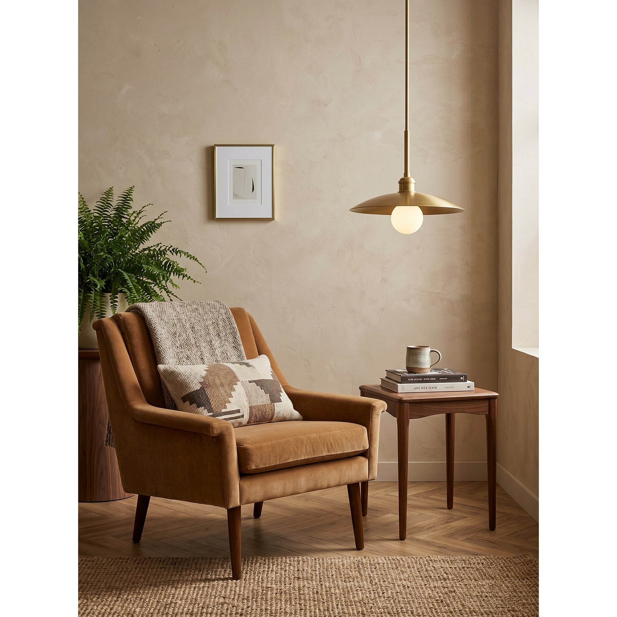 Cantina Pendant Lamp shown with dimensions and parts.