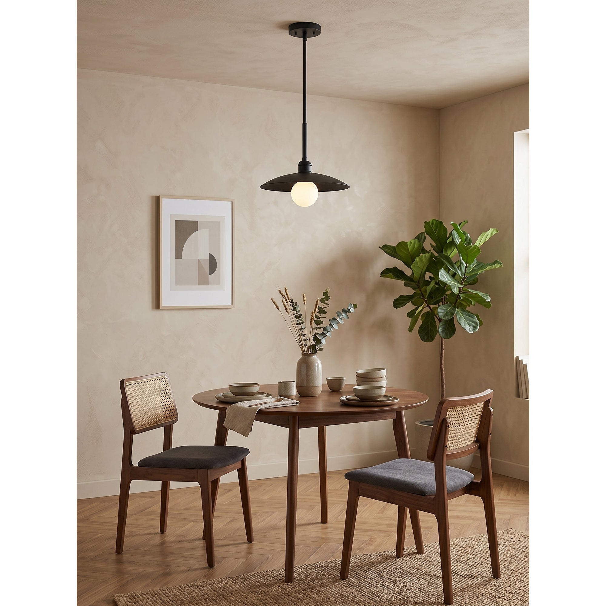 Lifestyle image of the Cantina Pendant Lamp in a foyer.