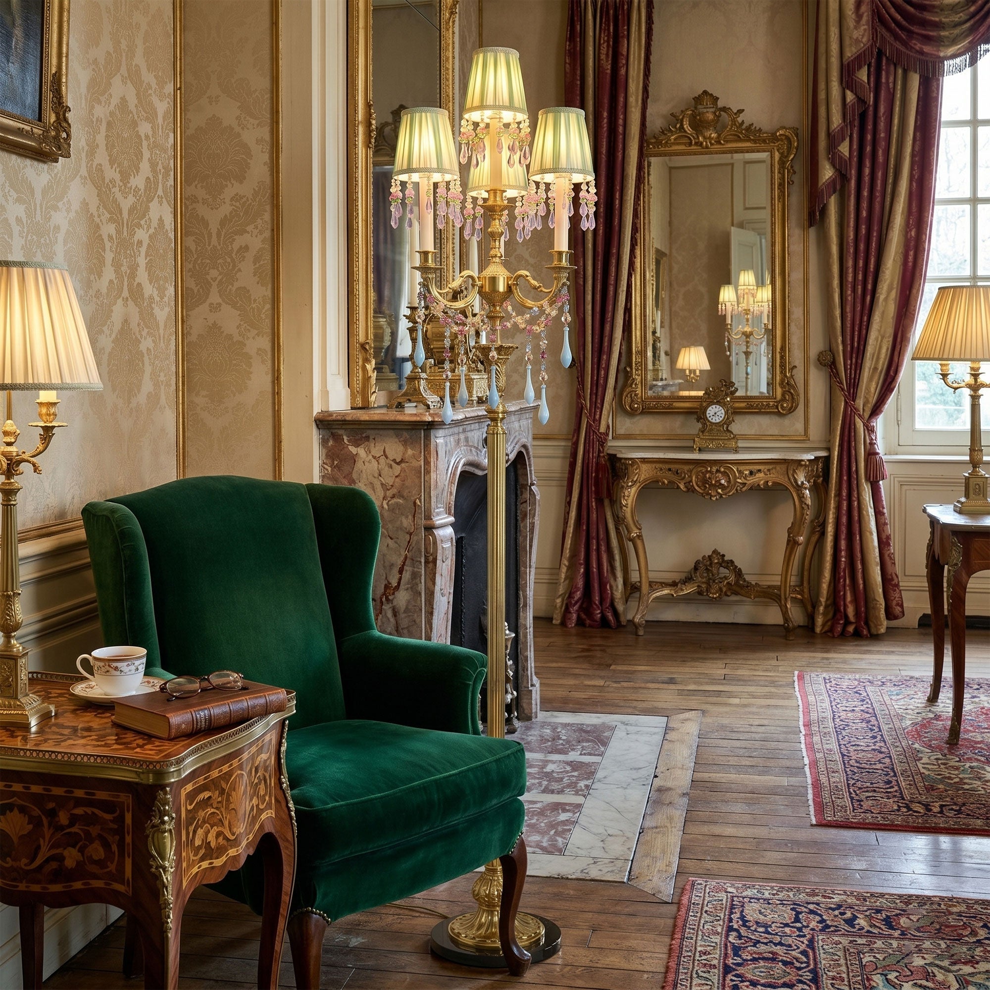 The Carins Floor Lamp shown from a side angle, highlighting its height and slender profile.