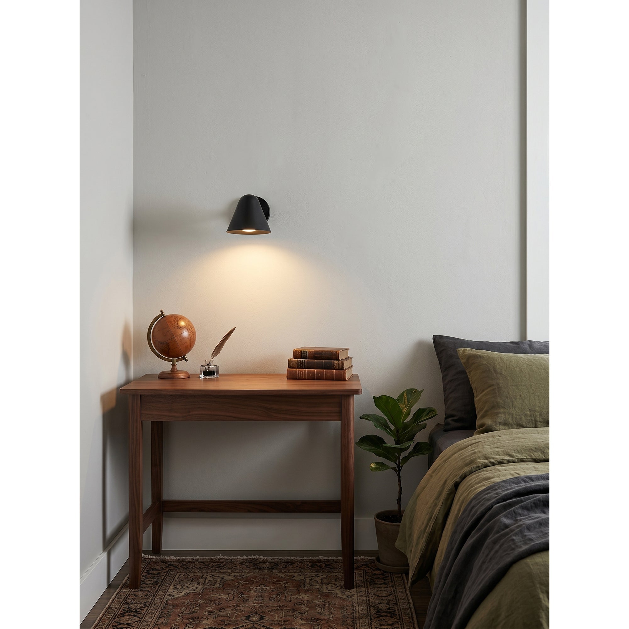 A lineup showing the three available finishes: antique bronze, brass, and black.